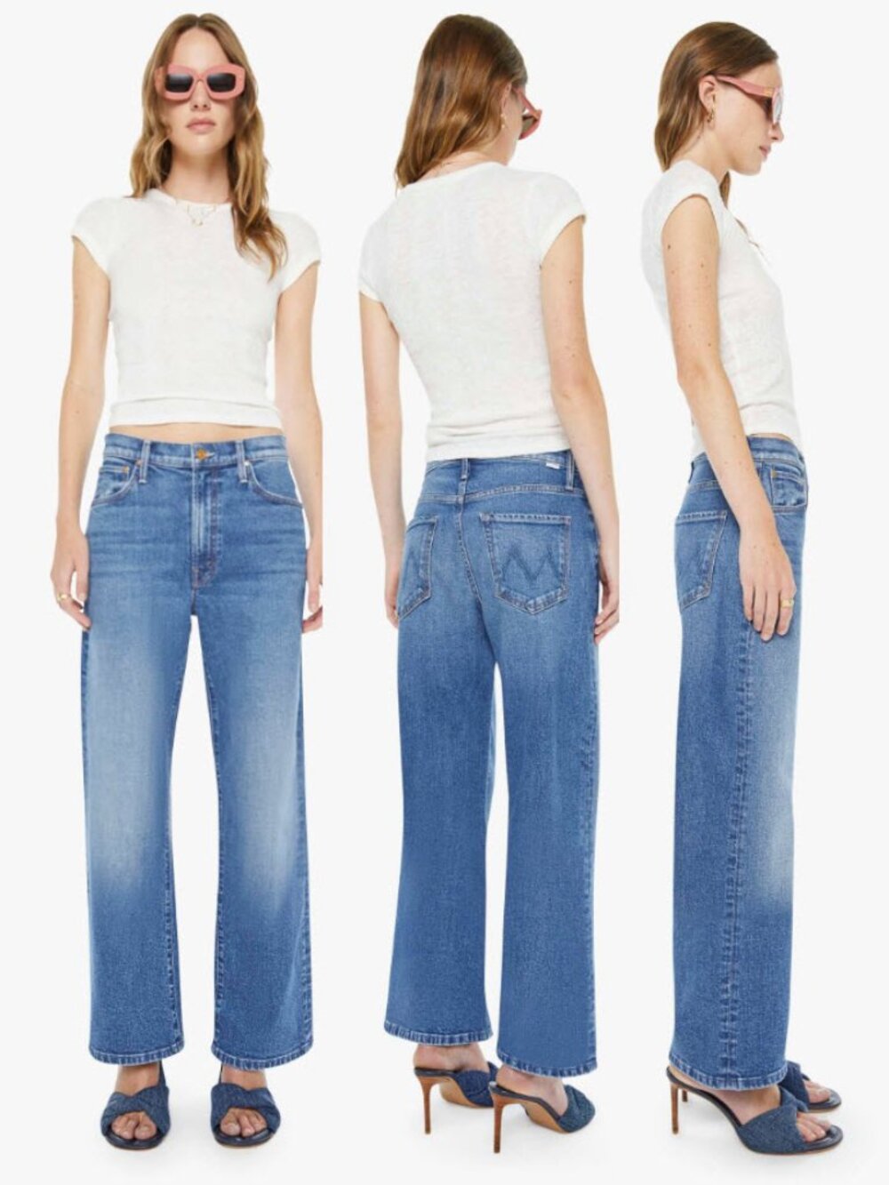 MOTHER Superior The Dodger Ankle Jeans Heart Throb Medium Blue Size 27